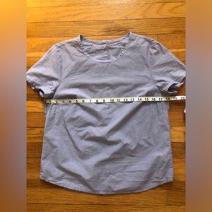 J Crew women’s 100% cotton light blue button back top